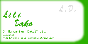 lili dako business card